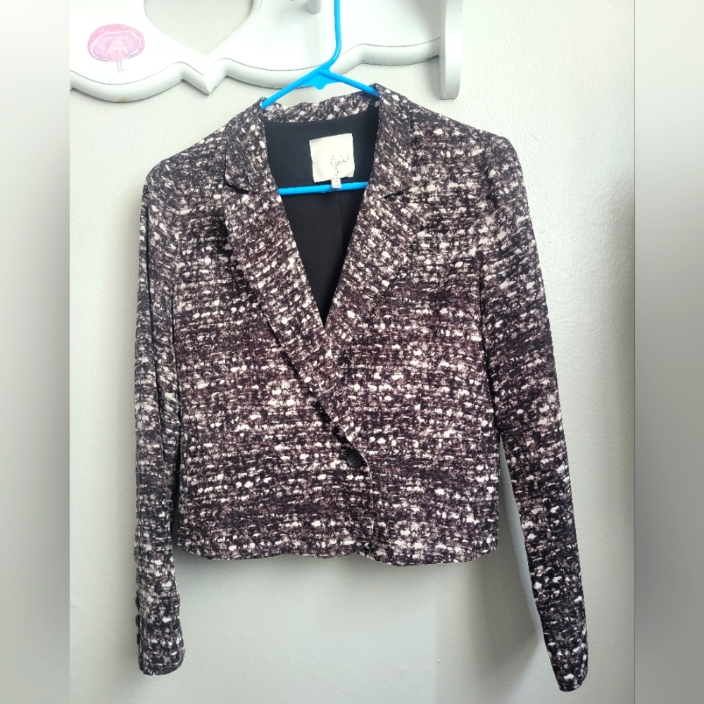 Joie Silk Purple Texured Short Blazer